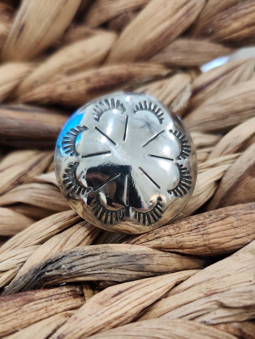 Vintage Concho Button Ring